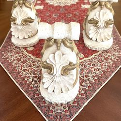 Decorative curtain rod holder/ candle holder