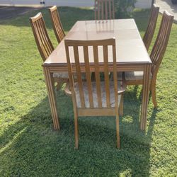 Antique Dining Table With 6 Chairs