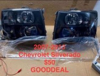#OH151 FIT 2007-2013 Chevrolet Silverado 1500/2500/3500 Black Out OE Style Halogen Headlight Head Lights Pair Set lamp