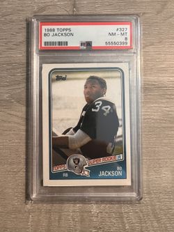 Bo Jackson 1988 Topps Football Card NM PSA 8 RARE!