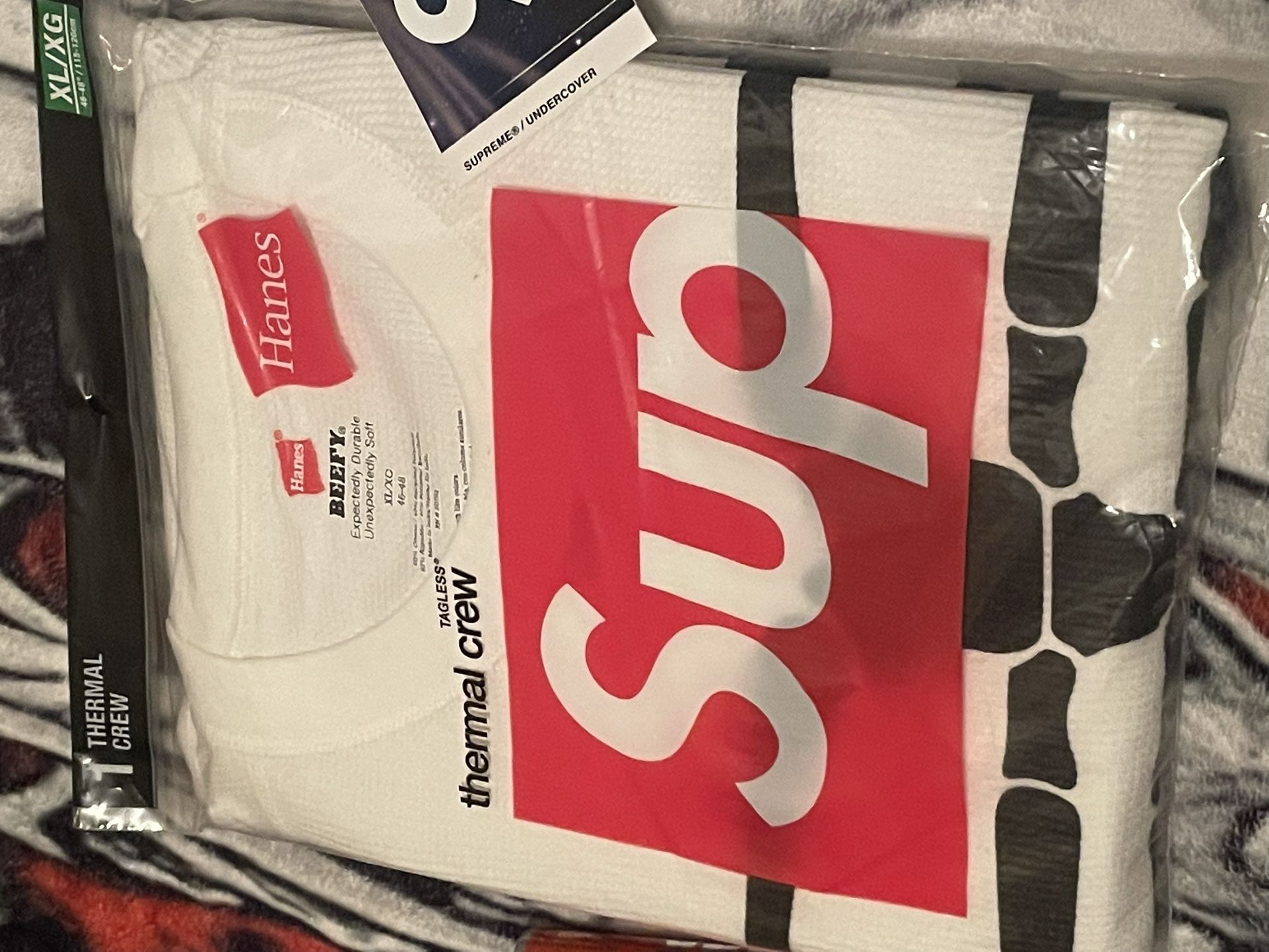 Hanes Supreme Thermal Crew Shirt Natural, XL