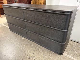 RESTORATION HARDWARE Ligne Black Brushed Oak 6-Drawer Dresser