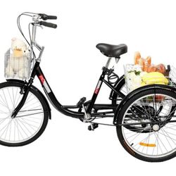 Adult Tricycle 7 Speed 24/26 Inch 3 Wheel 