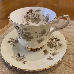 Vintage bone china teacup and saucer made in England. Good condition.