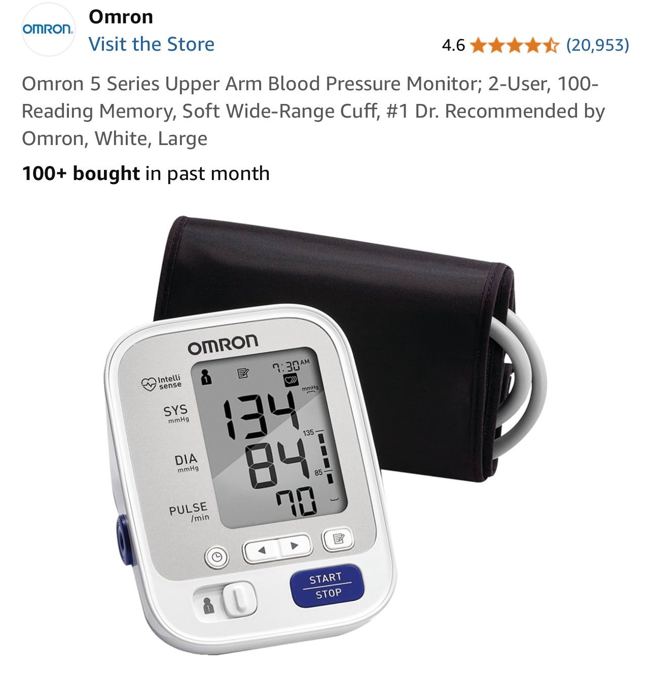 Omron 5 Series Upper Arm Blood Pressure Monitor
