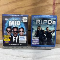 2- 3D DVD’s NEW MIB 3 RIPD BluRay NEVER OPENED $15 Total takes both  Pick up in Deer Park Tx 77536