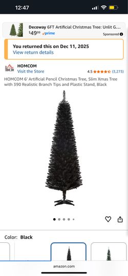 5 ft Black Christmas Tree