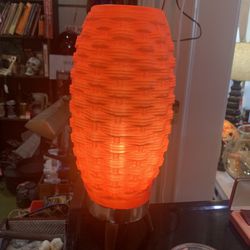 6x13.5 beehive orange mid century modern table lamp.  95.00.  Johanna at Antiques and More. Located at 316b Main Street Buda. Antiques vintage retro f