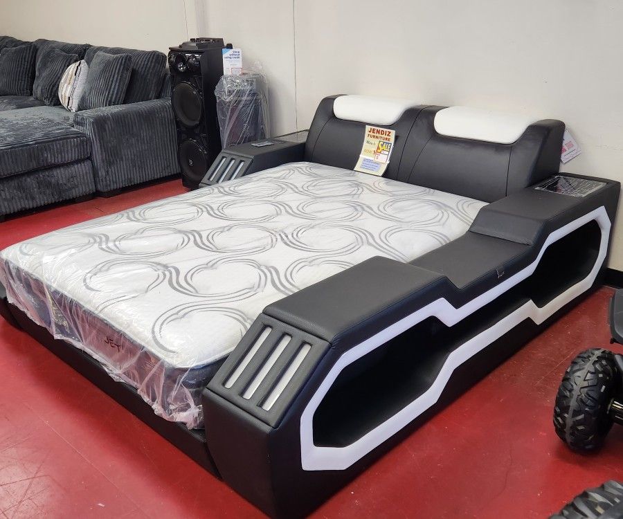 Bedroom Furniture Beds With Bluetooth Speaker, Mattress Also Available