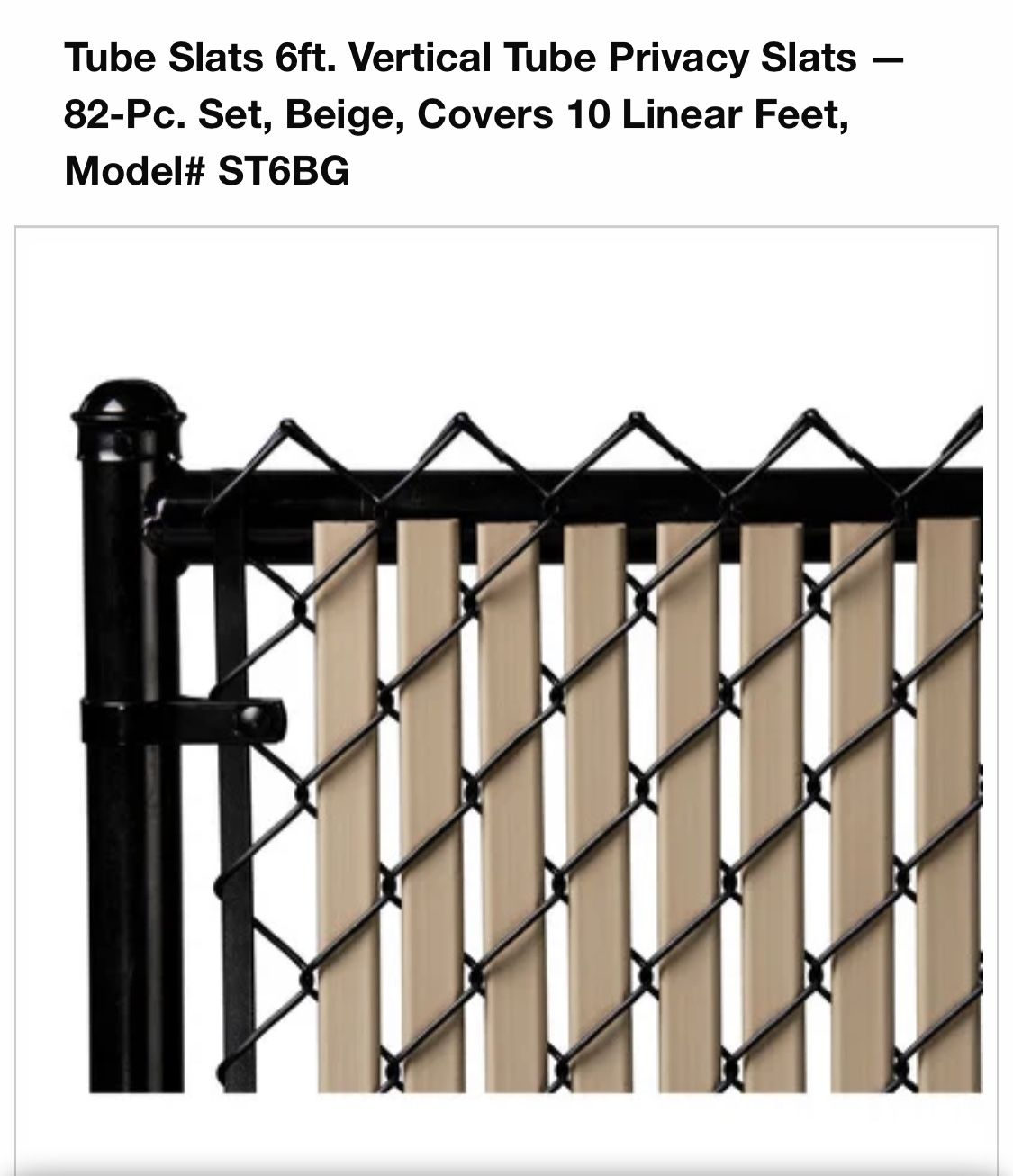 chainlink Tube Slats 6ft. Vertical Tube Privacy Slats