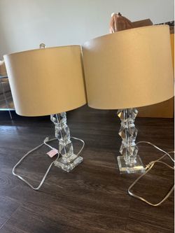 Matching two pair CRYSTAL  table lamps