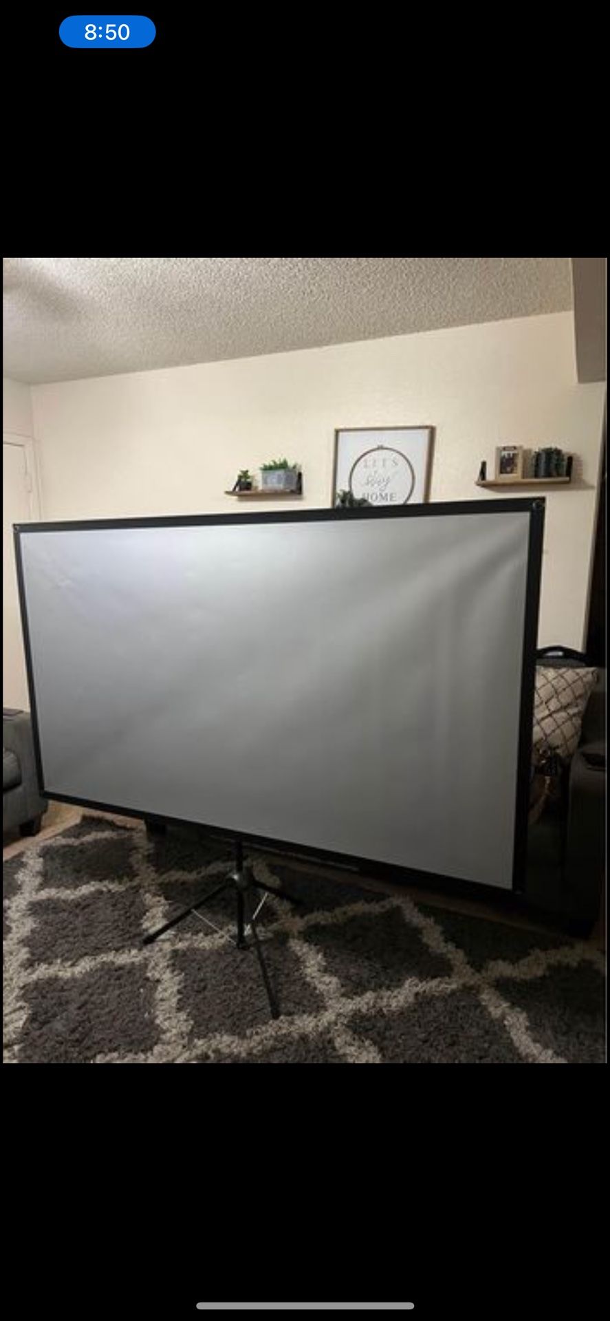 Portable Projector Screen with Stand 80 inch