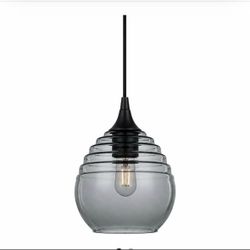 NEW Bicycle Glass 302B Beehive Pendant Lights (Set of 3) – Smoke Gray w Black Hardware