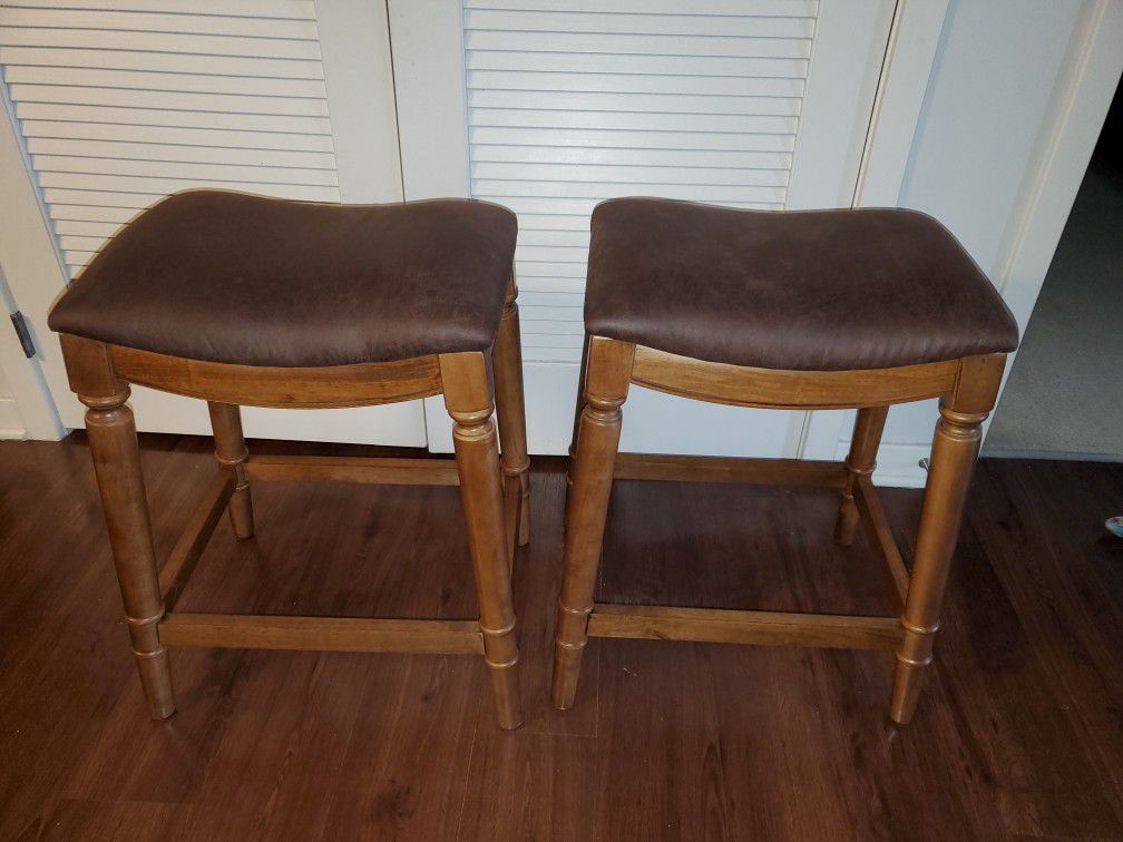 Two Brown barstools 26" high