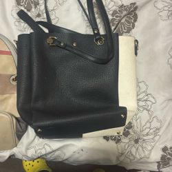 Black and white tote bag