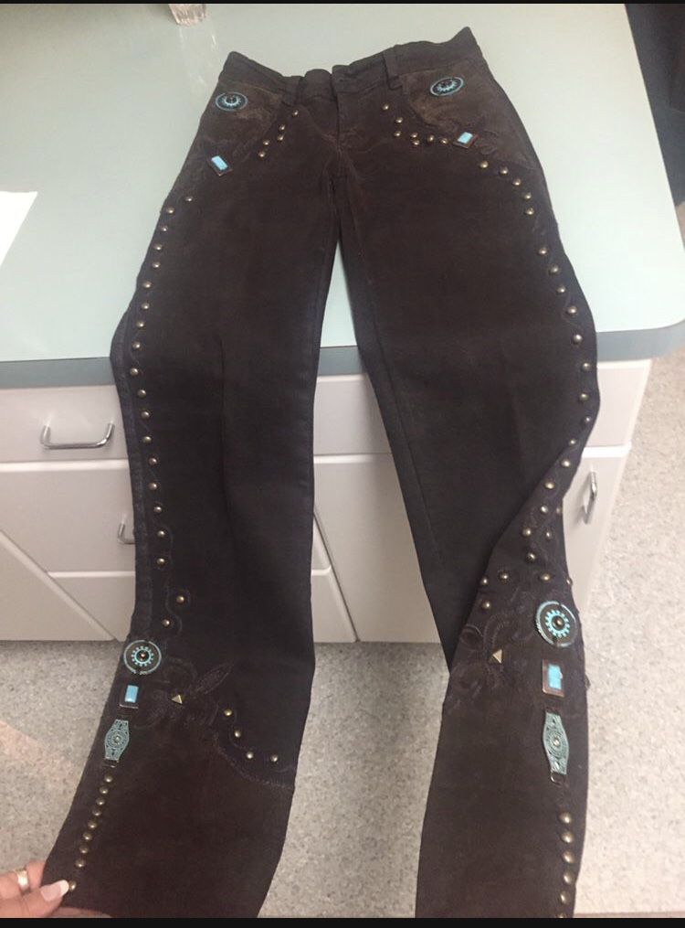 Faux Suede Leather Pants Girls