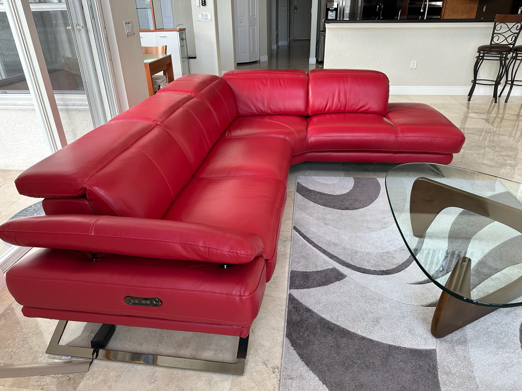 Leather Power Reclining Sectional Sofa