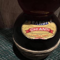 Vintage Chianti Glass Wine Bottle 