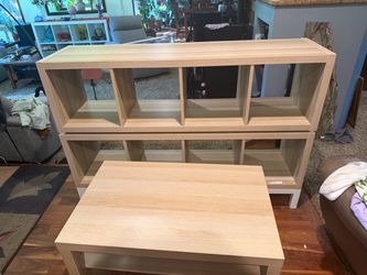 3 Piece set, 2 shelves and a coffee table
