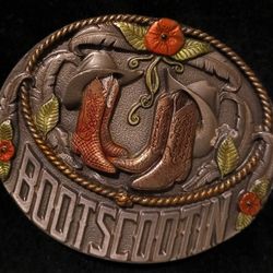 Oval Bootscootin Belt Buckle