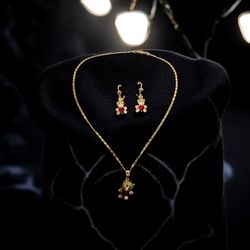 Jewelry Bazilian gold necklace and earrings 14k 