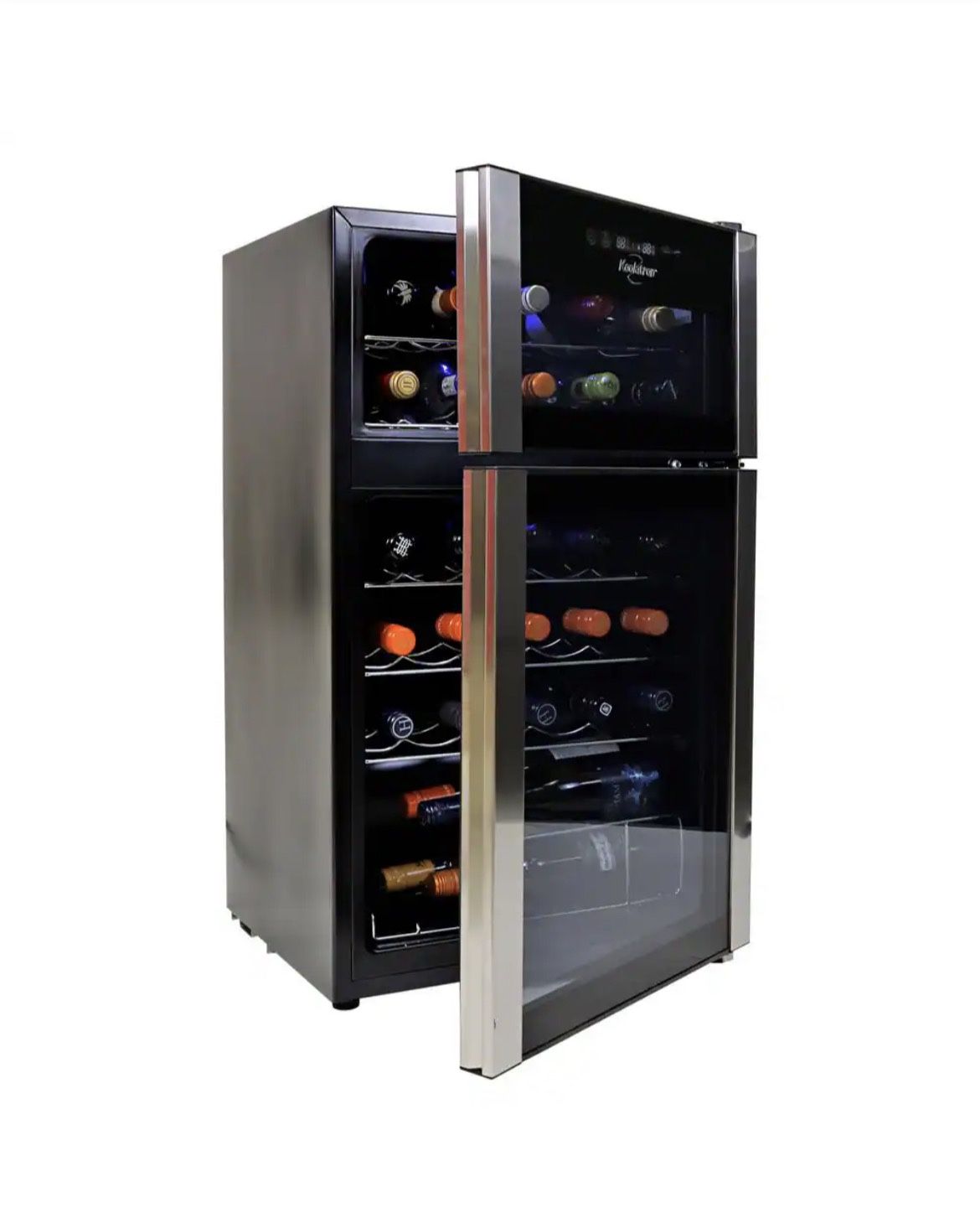 29 Bottle Dual Zone Wine Cooler Black 3 cu. ft.. (86L) Freestanding Wine Fridge