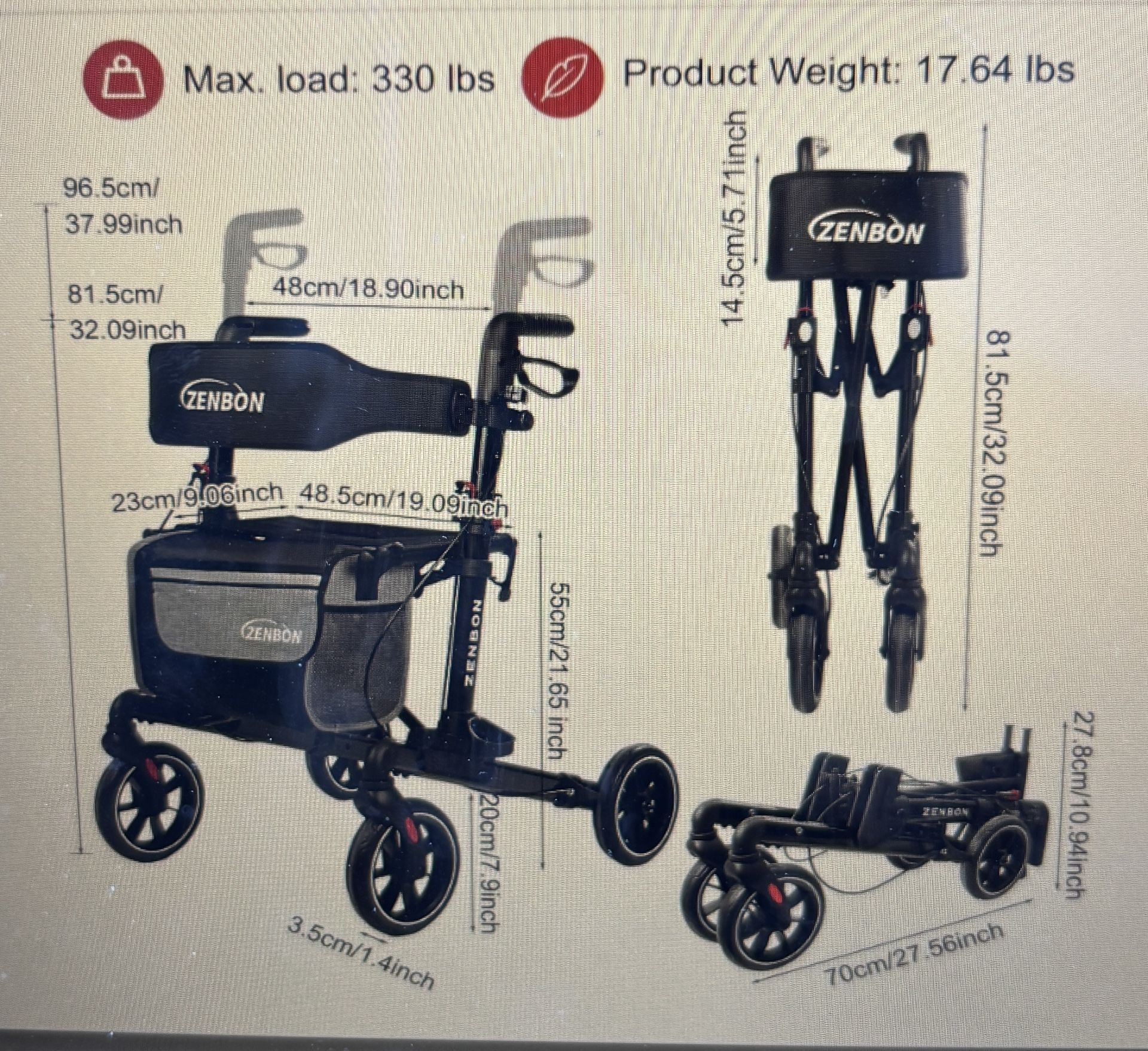 Rollator Walker For Seniors New In Box