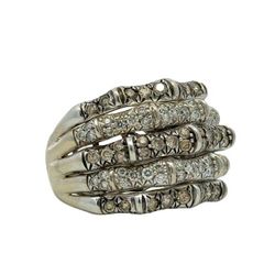 LeVian 14K White Gold Chocolate/White Diamond Ring 1.07cttw Sz:7 10g W/JAGi (PO1012222)
