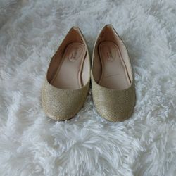 Gold Glitter Flat Slippers