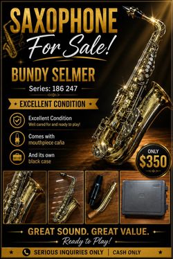 🎷 Bundy Selmer Saxophone – Excellent Condition – $350