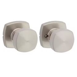 Kwikset Arroyo Satin Nickel Hall/Closet Knob with Soft Modern Rose