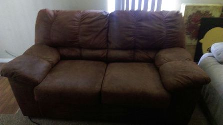 Brown microfiber Loveseat