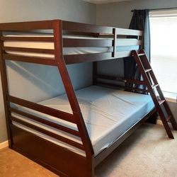 Brown Twin Full Bunk Bed 🚛 Fast Delivery 