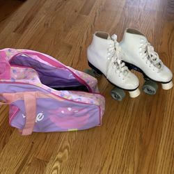 Girls Roller Skates Size 2 With Bag