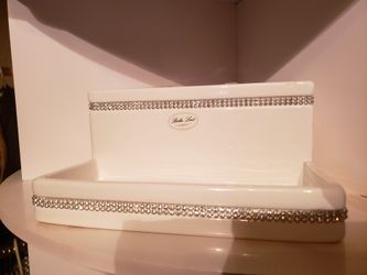 Bathroom Set White And Crystals