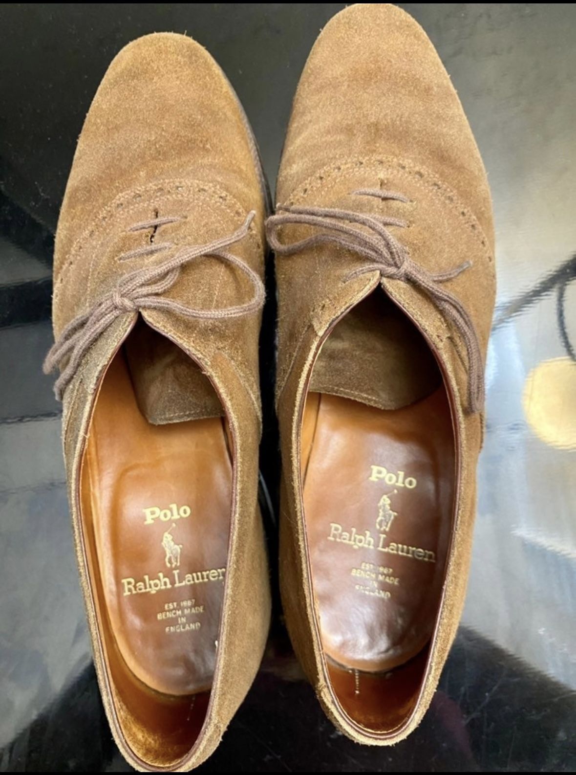 Polo Ralph Lauren Men’s Tan Suede Oxfords Ralph Lauren Men\ main image 2