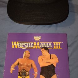 1987 WrestleMania III Official hat and event program.