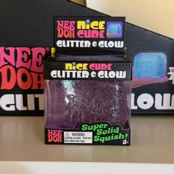 NeeDoh Nice Cube Glitter & Glow Purple