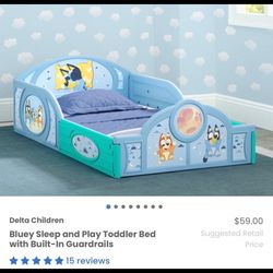 Toddler Bed Frame/ Plastic Bed Frame/ Bluey/ Kids/ Toys/ Furniture/ New