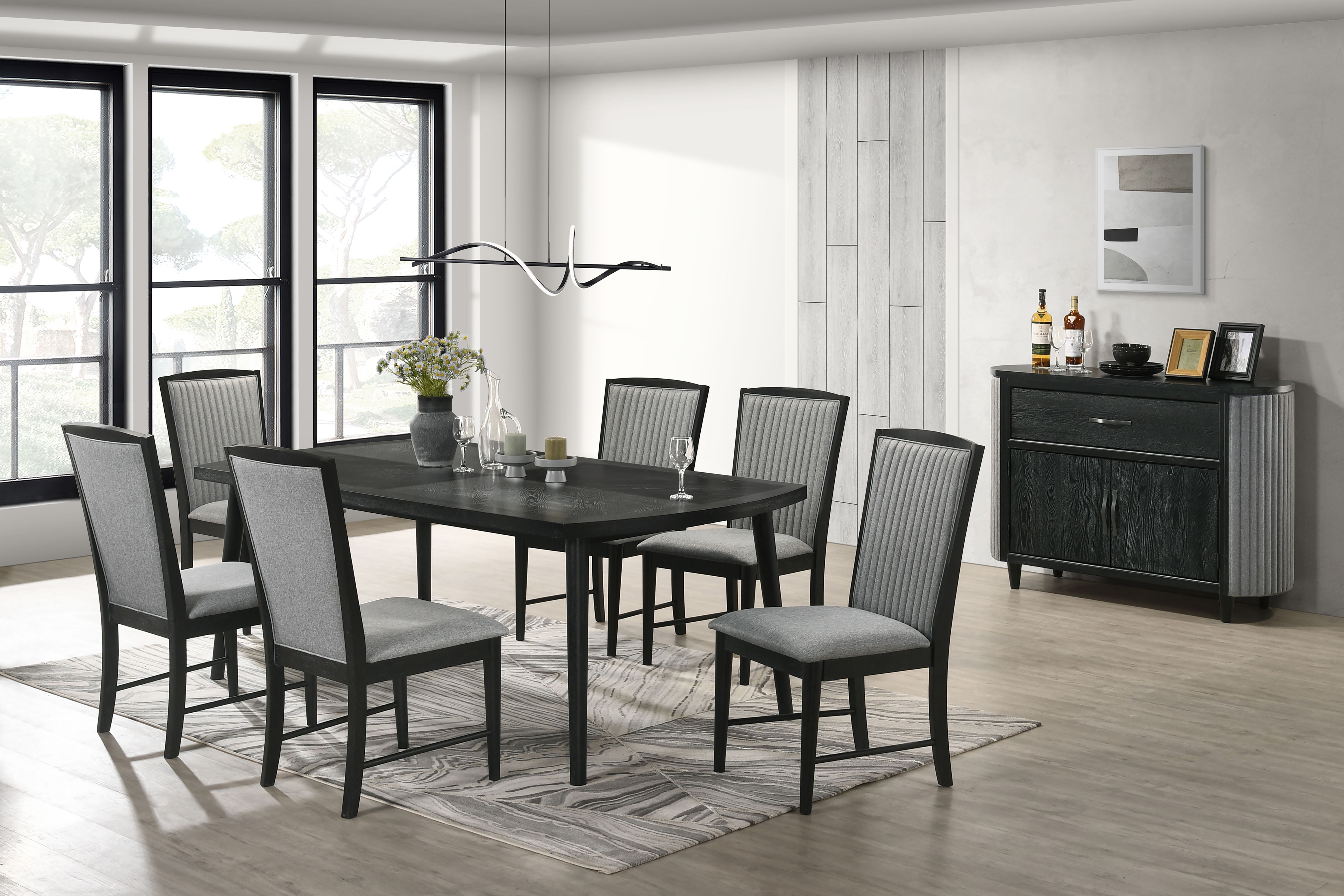 🖤JUST IN!!! Elegant 7 PC ONYX Table Chairs Dining Room Set $10 DOWN