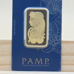 1 oz Gold Bar PAMP Suisse Lady Fortuna Veriscan 999.9 Fine Gold