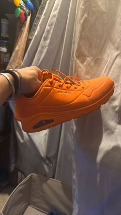 Neon Orange Sketchers