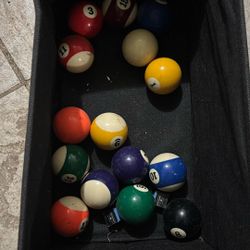 Pool Table Balls And Sticks