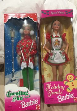 2 Christmas Barbies ( sold together)