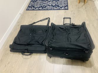 Use 2-Pc Tumi Black Garment bag Travel Rolling Wheels On Luggage Bags