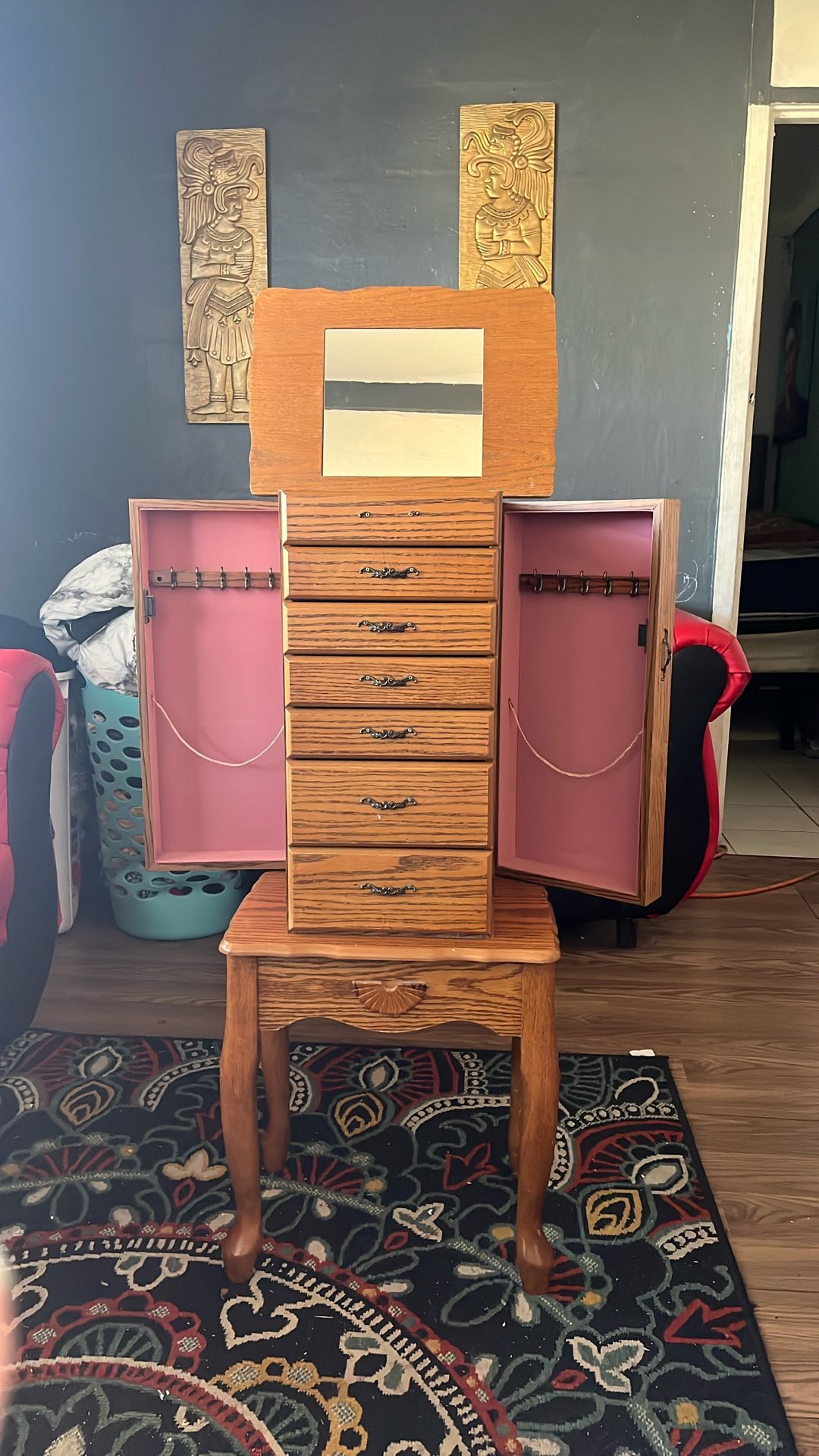 Wooden Jewelry Armoire