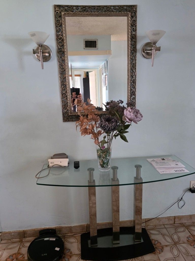 Mirror And Console Table
