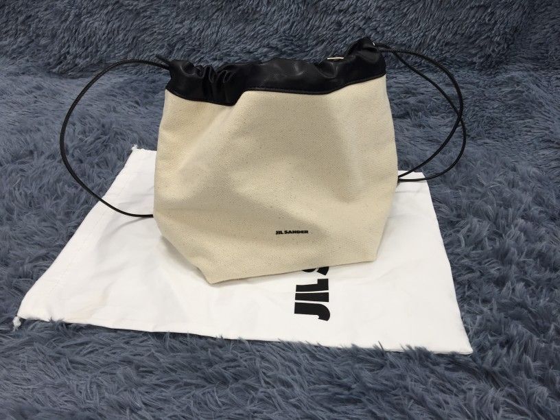 Jil Sander NWT Small Canvas Drawstring Crossbody Bag
