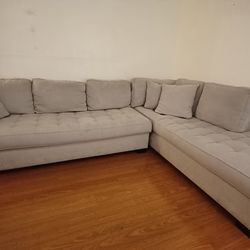 Grey Suede Sectional