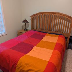 Full Bed Frame + Matching Nightstand - Great Condition!